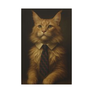 Whimsical Cat Portrait Canvas Print, Fun Pet Art for Home Decor, Gift for Cat Lovers, Unique Wall Art, Playful Illustrative Canvas